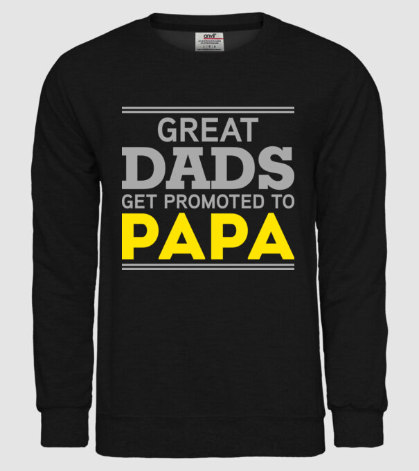 Great dads get promoted to papa model negru pe tricou