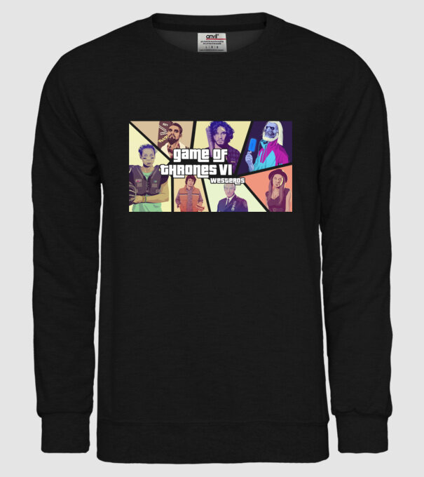 GTA Game of Thrones model negru pe tricou