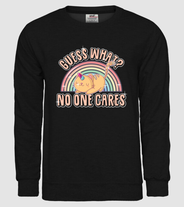 Guess what pisică-unicorn model negru pe tricou