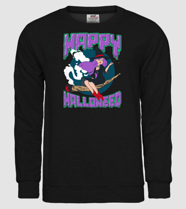 Happy Halloweed model negru pe tricou