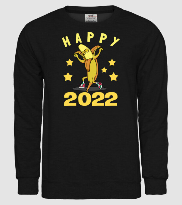 Happy new year Banana model negru pe tricou