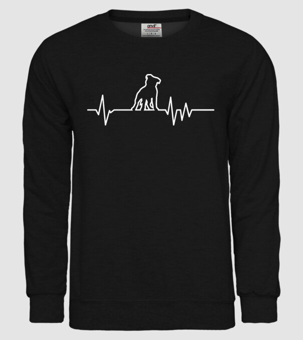 Heartbeat line Staffordshire Terrier model negru pe tricou