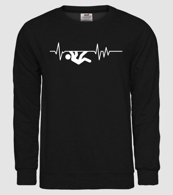 Heartbeat escaladare model negru pe tricou