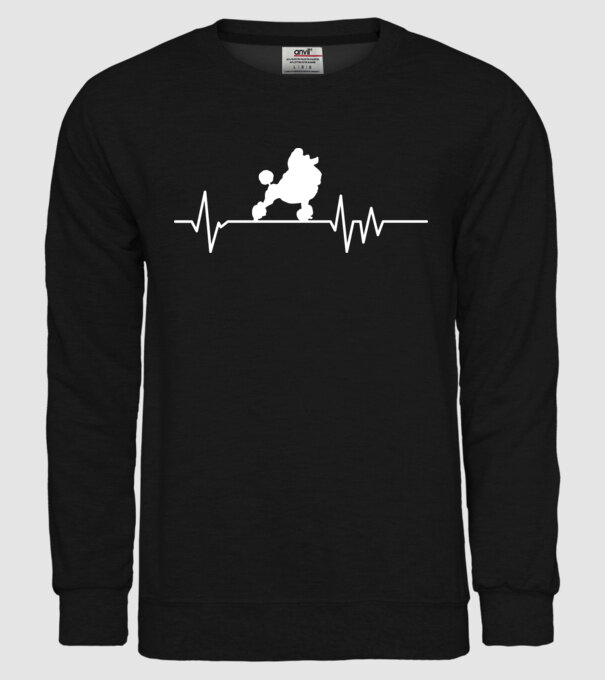 Heartbeat silueta Pudel model negru pe tricou