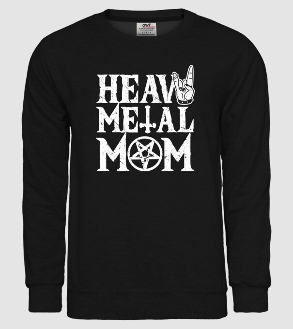 Heavy Metal Mom model negru pe tricou