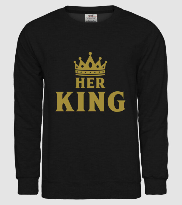 Her King model negru pe tricou