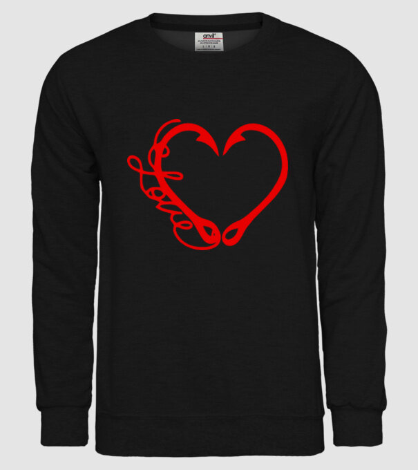 Inima Cârlig model negru pe tricou