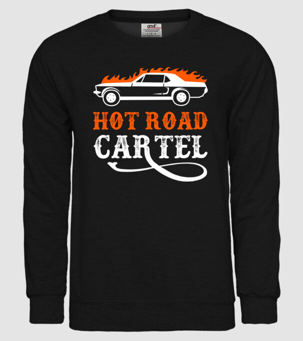 Hot road cartel model negru pe tricou