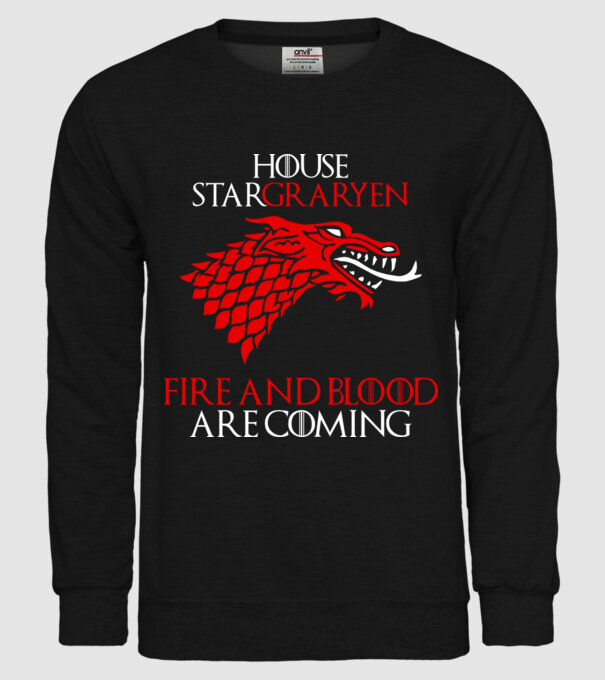 house stargaryen model negru pe tricou