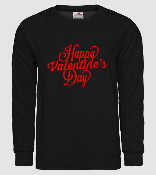 Happy Valentines day model negru pe tricou