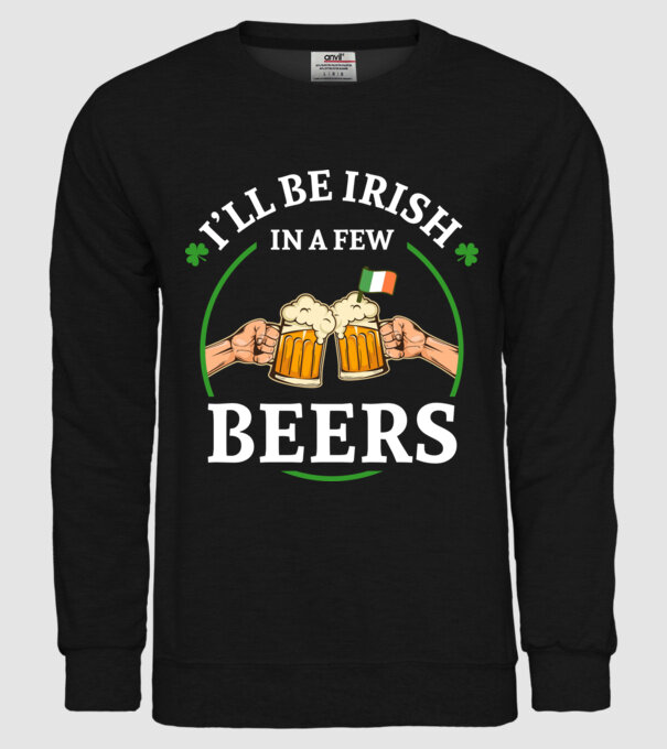 'I''ll be irish' model negru pe tricou