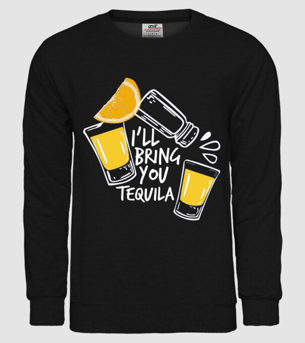 'I''ll bring you tequila' model negru pe tricou