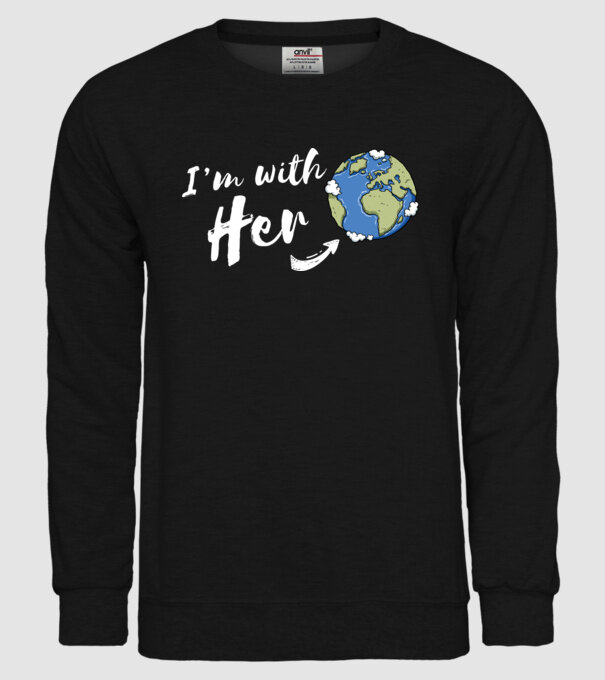 'i''m with her' model negru pe tricou