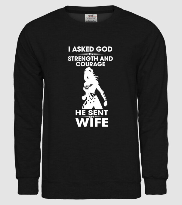 I asked God for strenght and courage model negru pe tricou