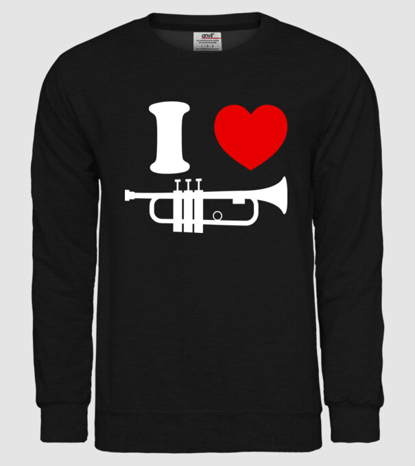 I heart trumpet model negru pe tricou