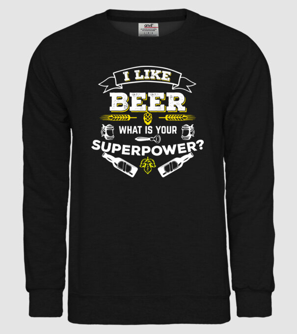 i like beer model negru pe tricou