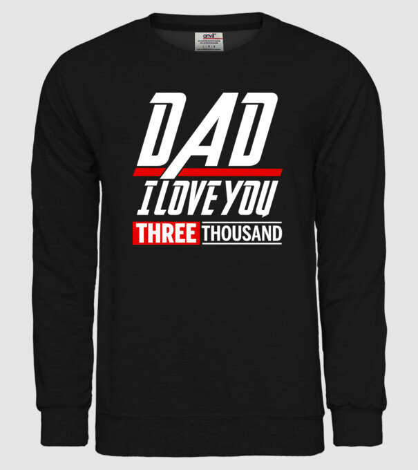 I love you three thousand model negru pe tricou
