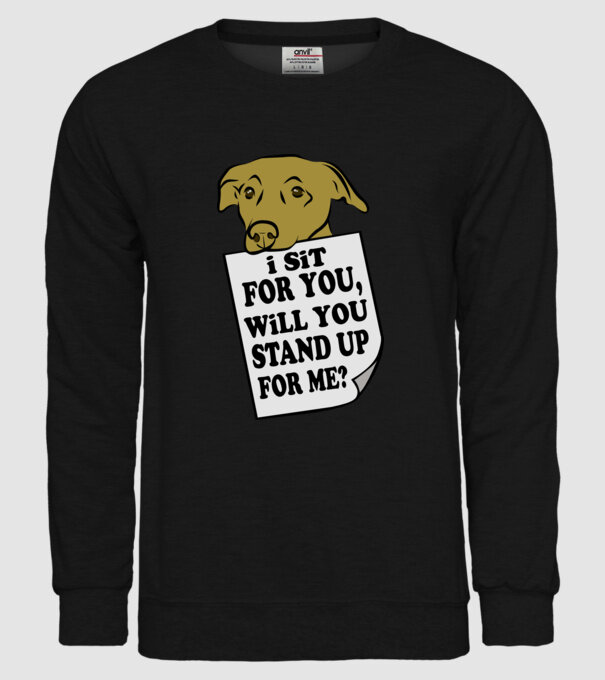 I sit for you model negru pe tricou