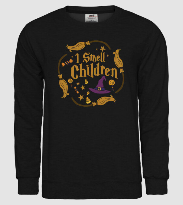 I smell children model negru pe tricou