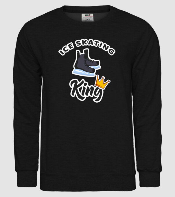 Ice skatin King model negru pe tricou