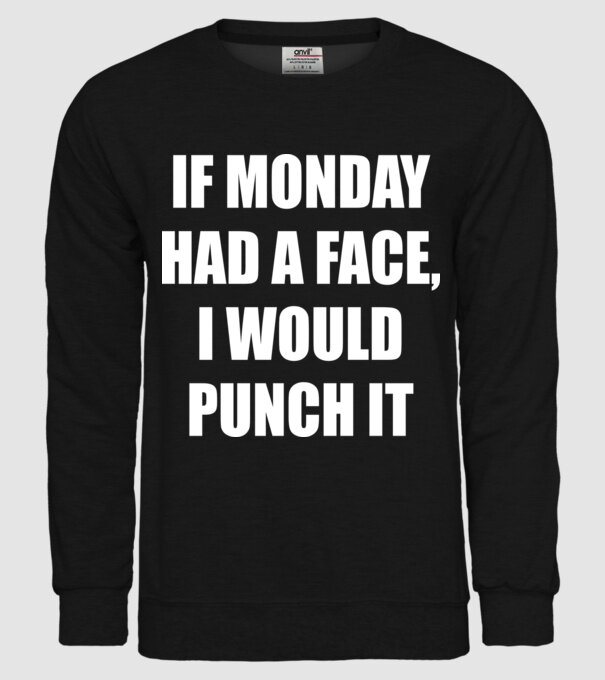If monday had a face model negru pe tricou
