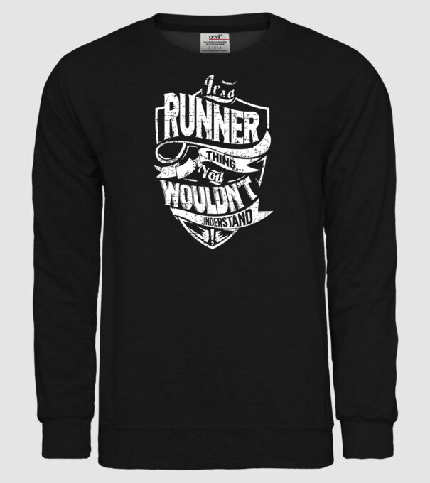 'It''s a runner thing' model negru pe tricou