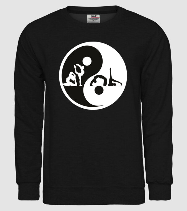 Yoga yin-yang model negru pe tricou