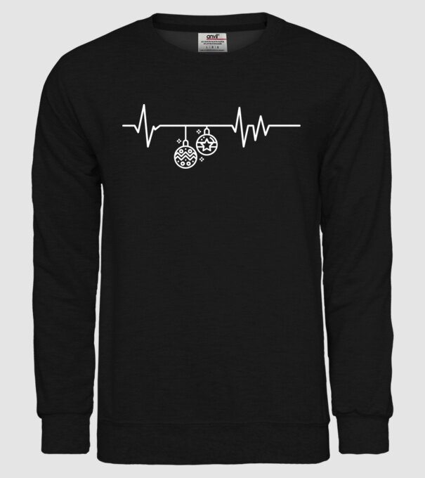 heartbeat Crăciun model negru pe tricou