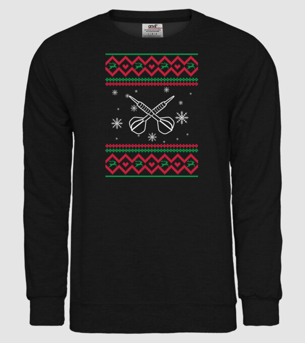 model tricotat de Crăciun - darts model negru pe tricou