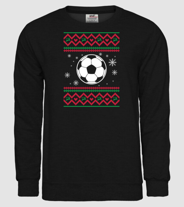 Model tricotat de Crăciun - fotbal model negru pe tricou