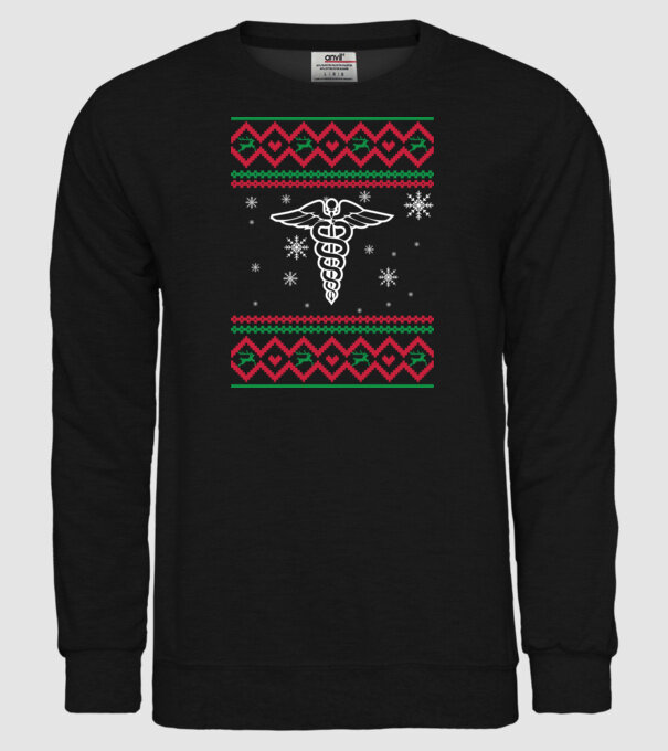 Model tricotat de Crăciun - medicină model negru pe tricou