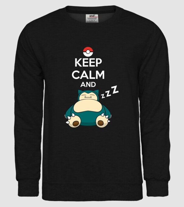 Keep Calm Snorlax model negru pe tricou