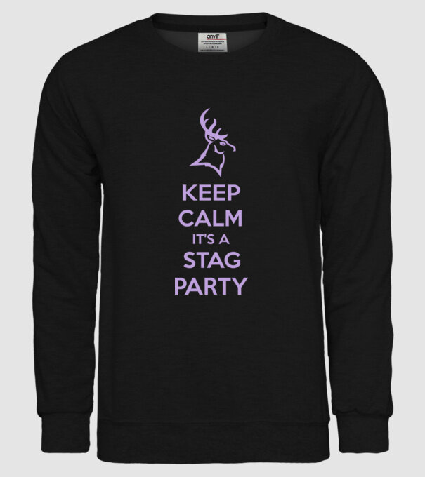 Keep calm stag party on model negru pe tricou
