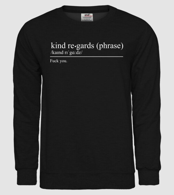 Kind regards model negru pe tricou