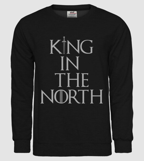 King in the North model negru pe tricou