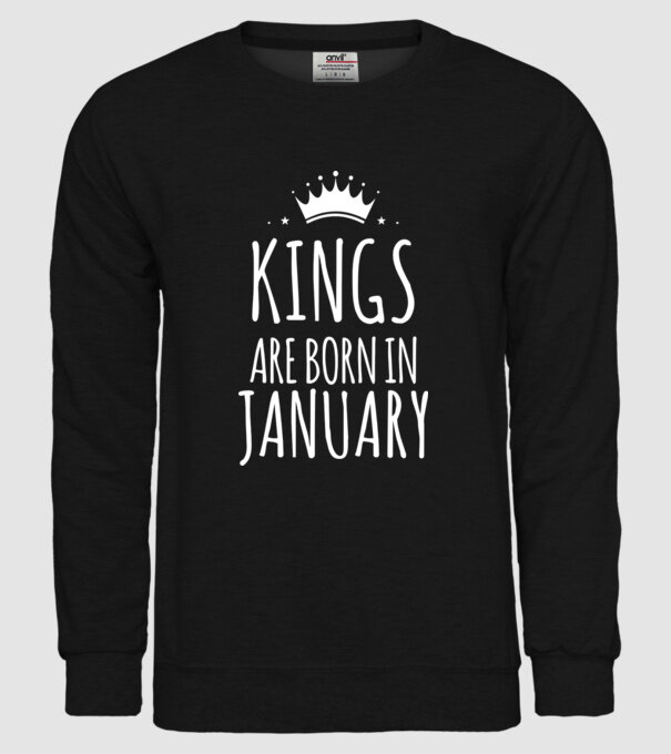 Kings are born in - January model negru pe tricou