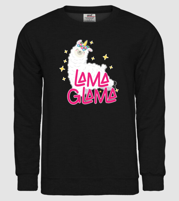 Lama glama model negru pe tricou