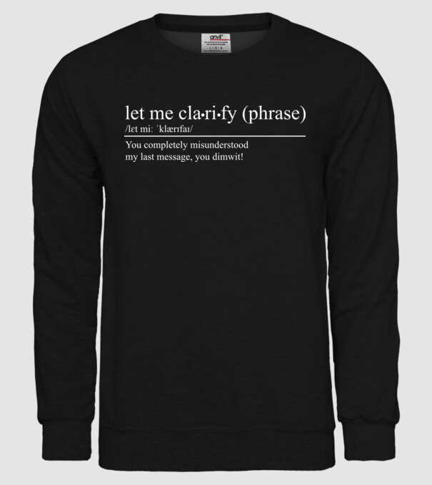 Let me clarify model negru pe tricou