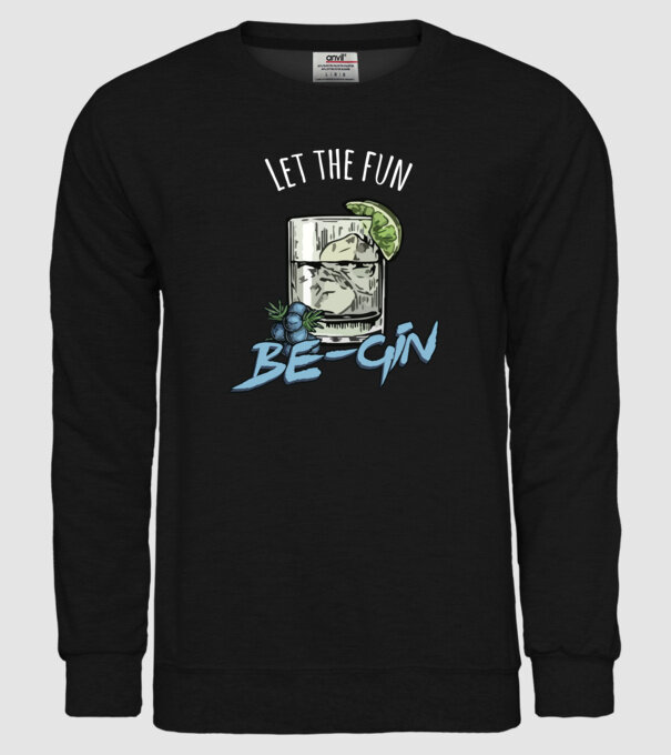 Let the fun be gin model negru pe tricou