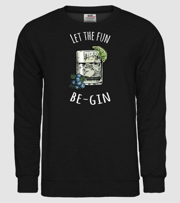 Let the fun be gin model negru pe tricou
