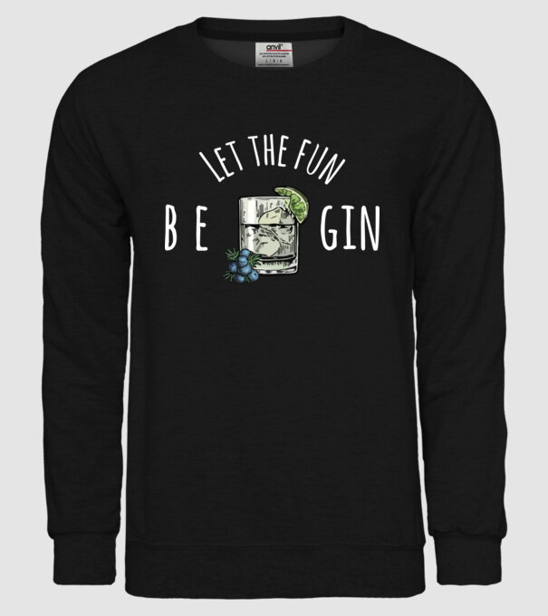 Let the fun be gin model negru pe tricou