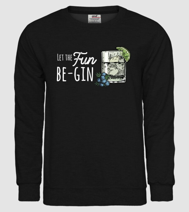 Let the fun be gin model negru pe tricou