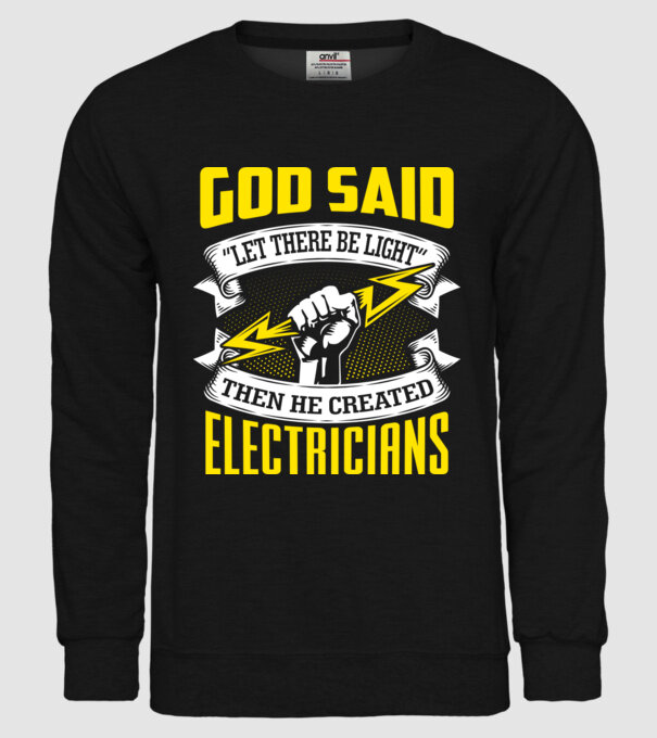 Let there be light model negru pe tricou