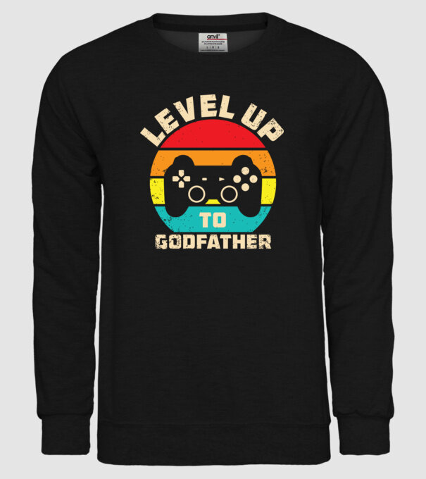 Level Up Godfather model negru pe tricou