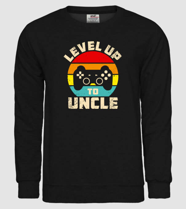 Level Up Uncle model negru pe tricou