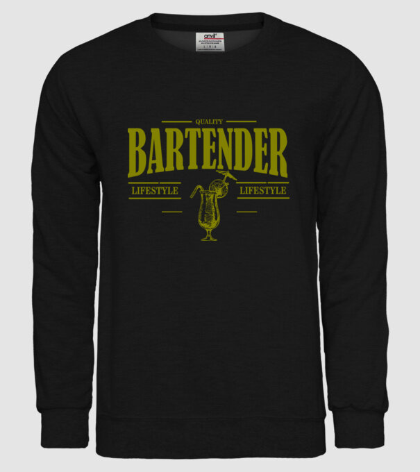 Lifestyle Bartender model negru pe tricou