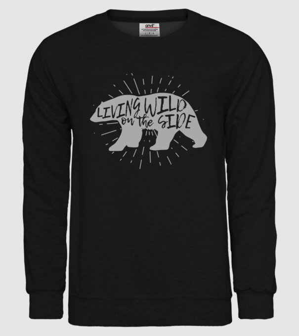 Living on a wild side X model negru pe tricou