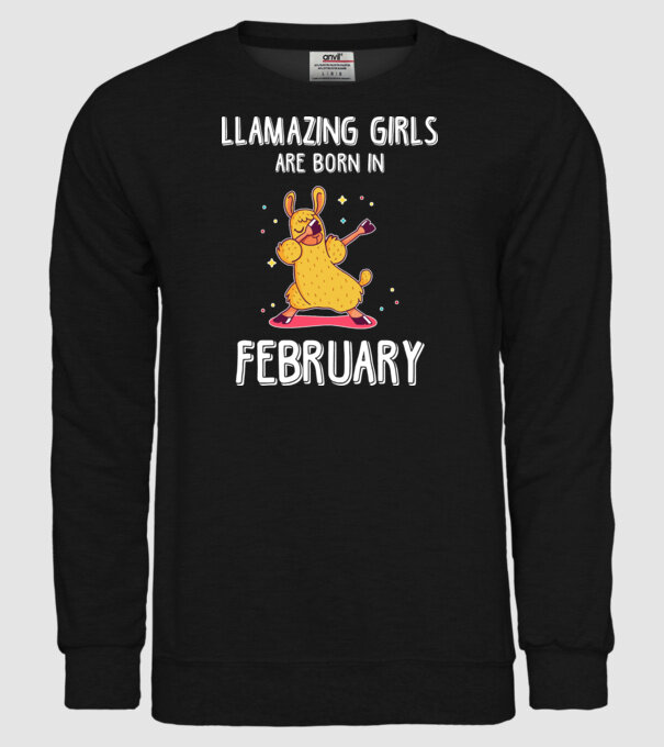 llamazing girls are born in february model negru pe tricou