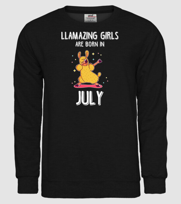 Llamazing girls are born in july model negru pe tricou