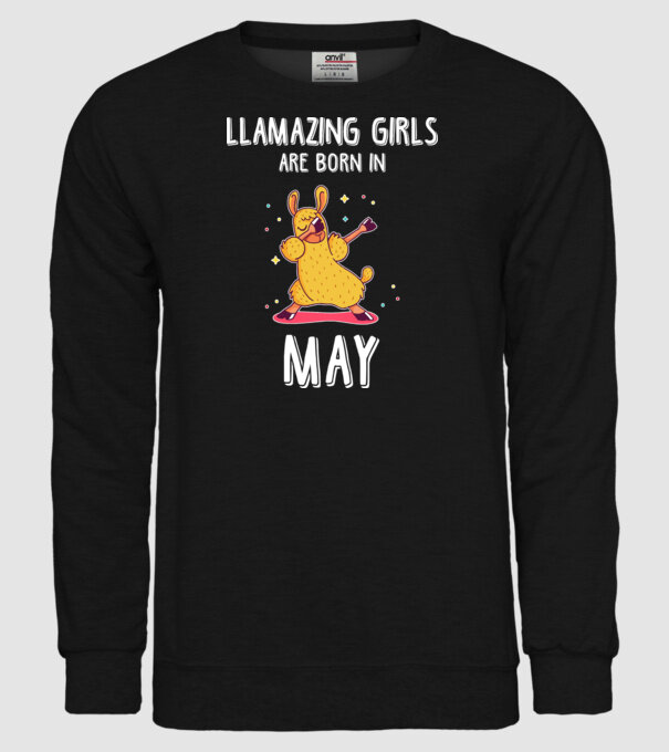 Llamazing girls are born in may model negru pe tricou
